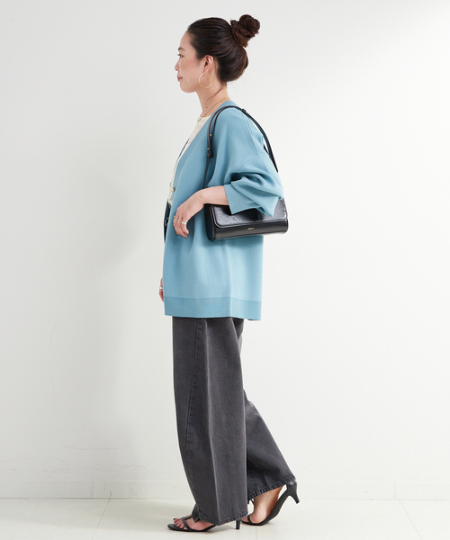 B.C STOCK(ベーセーストック)の「手洗い可 / スムースニットカーディガン(カーディガン/ボレロ・レディース・ライトブルー/ブラック/ブラウン・FREE)」の22枚目の写真