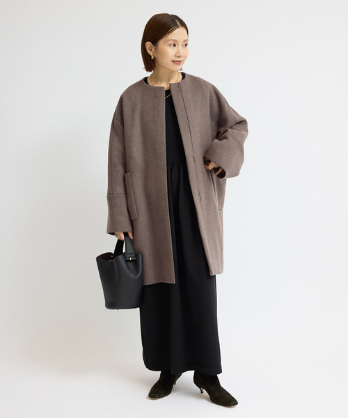 セール】Super140 フォルムコート（ノーカラーコート）｜IENA（イエナ