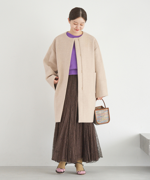 セール】Super140 フォルムコート（ノーカラーコート）｜IENA（イエナ