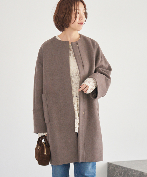 セール】Super140 フォルムコート（ノーカラーコート）｜IENA（イエナ