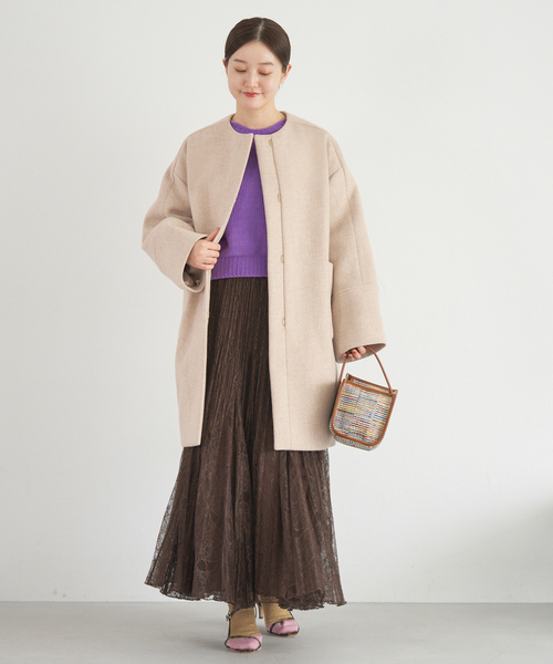 セール】Super140 フォルムコート（ノーカラーコート）｜IENA（イエナ