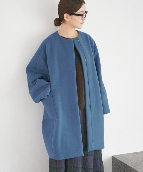 IENA（イエナ）の「Super140 フォルムコート（ノーカラーコート・レディース・ベージュ/ブラウン/ネイビー/ブルー系その他・34/36/38）」の19枚目の写真