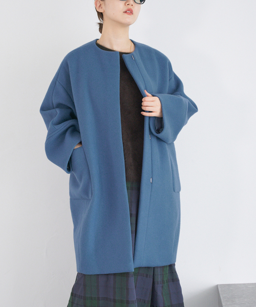 IENA（イエナ）の「Super140 フォルムコート（ノーカラーコート・レディース・ベージュ/ブラウン/ネイビー/ブルー系その他・34/36/38）」の21枚目の写真