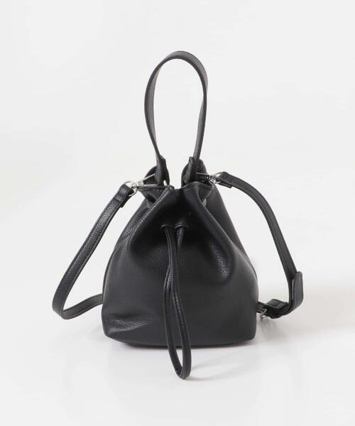 URBAN RESEARCH DOORS(アーバンリサーチドアーズ)の「2WAYシボ巾着ショルダーバッグ(ショルダーバッグ・レディース・ブラック/ブルー・ONE)」の4枚目の写真