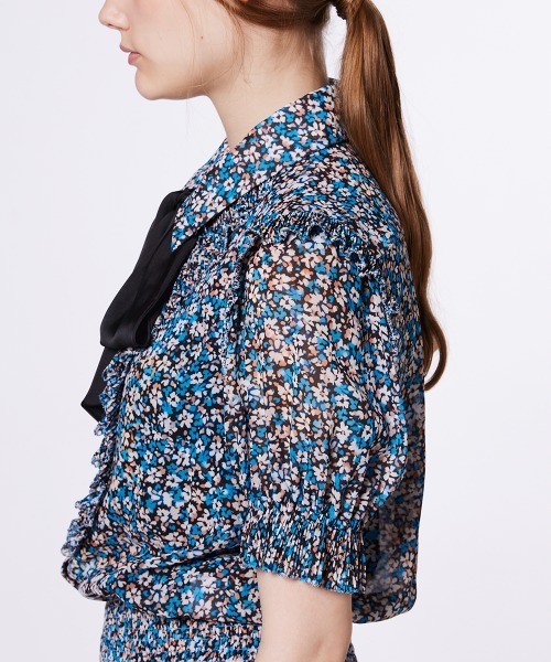 フラワープリントシフォンブラウス（シャツ/ブラウス）｜DOUBLE