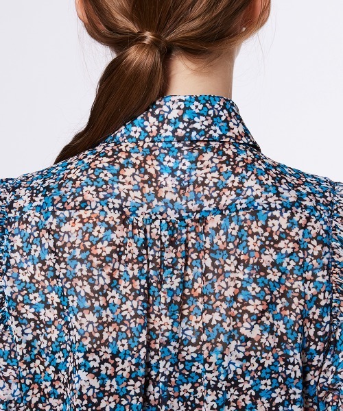 フラワープリントシフォンブラウス（シャツ/ブラウス）｜DOUBLE