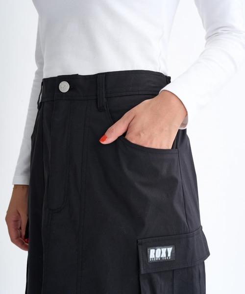 ROXY（ロキシー）の「SUN SET /ロキシーウエストゴムストレッチカーゴロングスカート（スカート・レディース・カーキ/ピンク/ブラック・SMALL/MEDIUM/LARGE）」の6枚目の写真