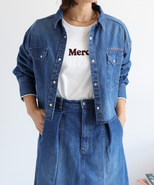 cepo(セポ)の「〈セットアップ対応〉ロゴ刺繍ショートデニムシャツ(シャツ/ブラウス・レディース・ブルー系2/ブルー系3・M)」の21枚目の写真