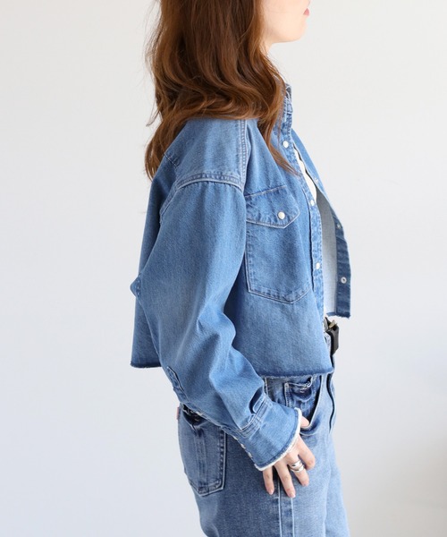 cepo(セポ)の「〈セットアップ対応〉ロゴ刺繍ショートデニムシャツ(シャツ/ブラウス・レディース・ブルー系2/ブルー系3・M)」の13枚目の写真