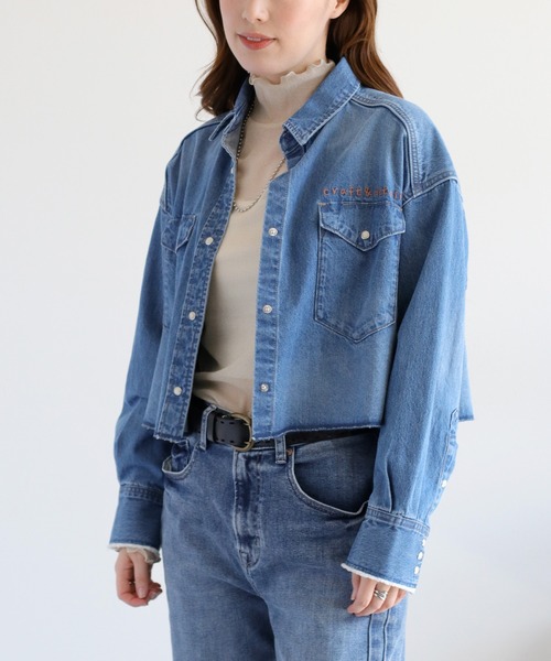 cepo(セポ)の「〈セットアップ対応〉ロゴ刺繍ショートデニムシャツ(シャツ/ブラウス・レディース・ブルー系2/ブルー系3・M)」の15枚目の写真
