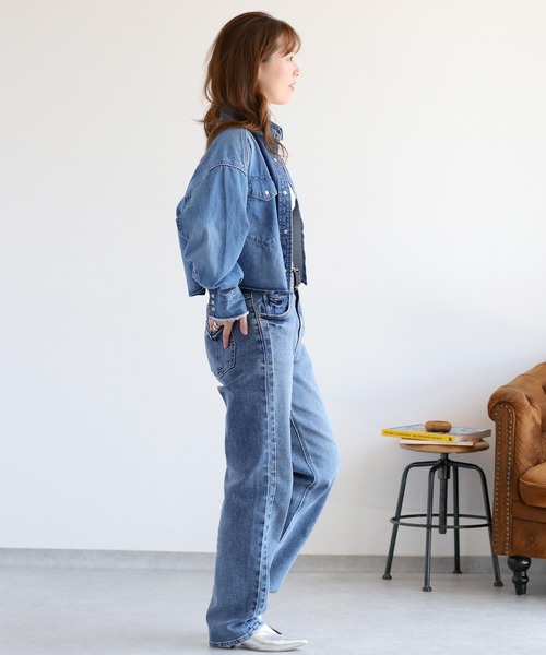 cepo(セポ)の「〈セットアップ対応〉ロゴ刺繍ショートデニムシャツ(シャツ/ブラウス・レディース・ブルー系2/ブルー系3・M)」の6枚目の写真