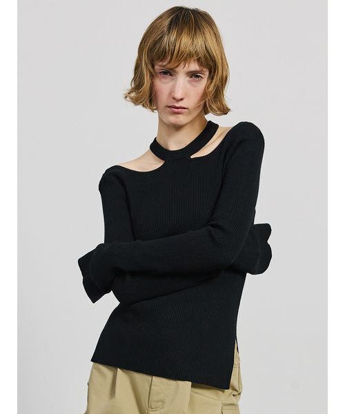 SORIN(ソリン )の「Back Open Rib Top/バックオープンリブトップ(ニット/セーター・レディース・ダークグレー/ブラック/ワインレッド・38)」の12枚目の写真