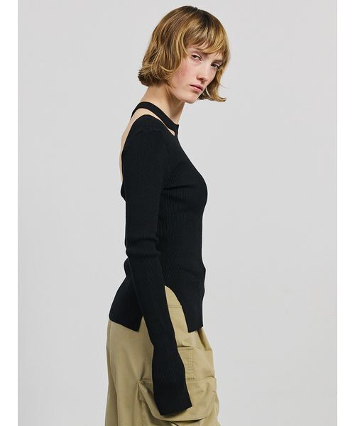 SORIN(ソリン )の「Back Open Rib Top/バックオープンリブトップ(ニット/セーター・レディース・ダークグレー/ブラック/ワインレッド・38)」の13枚目の写真
