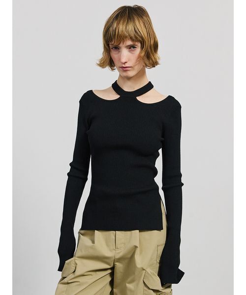 SORIN(ソリン )の「Back Open Rib Top/バックオープンリブトップ(ニット/セーター・レディース・ダークグレー/ブラック/ワインレッド・38)」の8枚目の写真