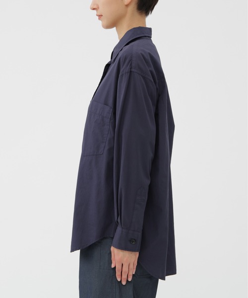 MHL.（エムエイチエル）の「GARMENT DYE COTTON SHIRTING（シャツ/ブラウス・レディース・ネイビー/ホワイト・2/1）」の7枚目の写真