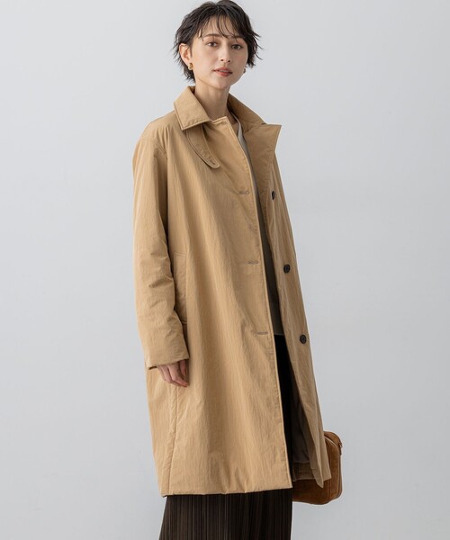 23区　大きいサイズ　44 トレンチ風　ミドル丈　ライトアウター　ベージュ AOYAMA 【洋服の青山】ダブル トレンチコート レディース スリー