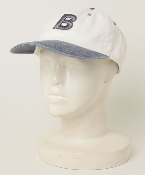 FREAK'S STORE(フリークスストア)の「BIG BABY ICE CREAM × FREAK'S STORE/ビッグベイビーアイスクリーム 別注 B刺繍CAP/B刺繍 キャップ(キャップ・レディース・ワインレッド/ネイビー/ホワイト/ブルー・ONE SIZE)」の1枚目の写真