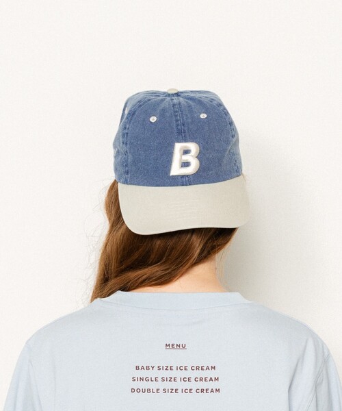 FREAK'S STORE(フリークスストア)の「BIG BABY ICE CREAM × FREAK'S STORE/ビッグベイビーアイスクリーム 別注 B刺繍CAP/B刺繍 キャップ(キャップ・レディース・ワインレッド/ネイビー/ホワイト/ブルー・ONE SIZE)」の5枚目の写真