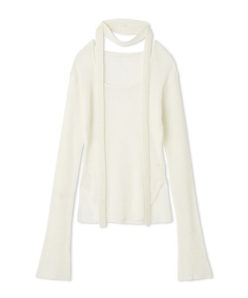 送料無料【新品未使用】FRAY I.D ロングタイシアーニットプルオーバー 黒 ロングタイ2wayシアーニットプルオーバー(ニット)｜トップス｜FRAY I.D