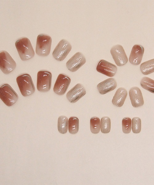 セール】簡単にネイルチップ ハンドネイルチップ リーフモチーフ