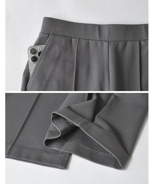 Re:EDIT（リエディ）の「[2025AW COLLECTION][低身長/高身長/大きいサイズ有][イージーケア]ストレッチポンチキックフレアパンツ（その他パンツ・レディース・ブラック/アイボリー/チャコールグレー・SHORT/MEDIUM/TALL/LARGE/X-LARGE）」の7枚目の写真