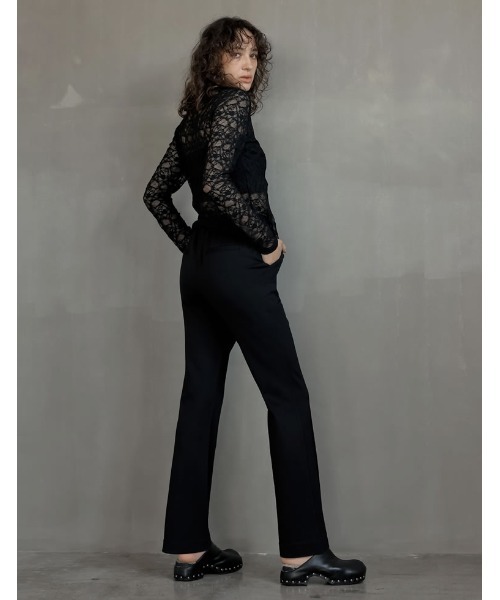 Re:EDIT（リエディ）の「[2025AW COLLECTION][低身長/高身長/大きいサイズ有][イージーケア]ストレッチポンチキックフレアパンツ（その他パンツ・レディース・ブラック/アイボリー/チャコールグレー・SHORT/MEDIUM/TALL/LARGE/X-LARGE）」の15枚目の写真