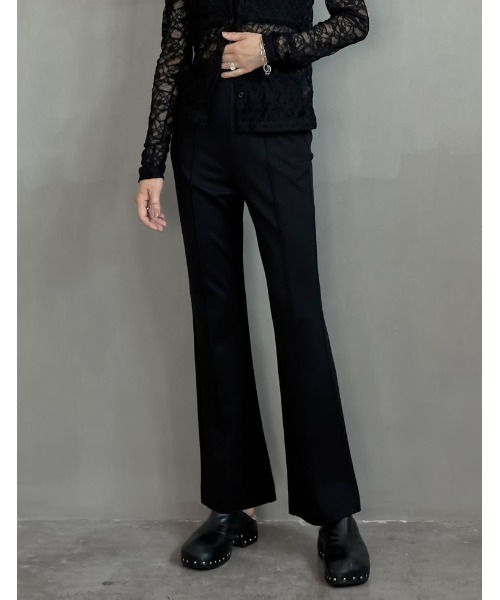 Re:EDIT（リエディ）の「[2025AW COLLECTION][低身長/高身長/大きいサイズ有][イージーケア]ストレッチポンチキックフレアパンツ（その他パンツ・レディース・ブラック/アイボリー/チャコールグレー・SHORT/MEDIUM/TALL/LARGE/X-LARGE）」の13枚目の写真