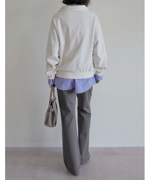 Re:EDIT（リエディ）の「[2025AW COLLECTION][低身長/高身長/大きいサイズ有][イージーケア]ストレッチポンチキックフレアパンツ（その他パンツ・レディース・ブラック/アイボリー/チャコールグレー・SHORT/MEDIUM/TALL/LARGE/X-LARGE）」の21枚目の写真