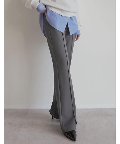 Re:EDIT（リエディ）の「[2025AW COLLECTION][低身長/高身長/大きいサイズ有][イージーケア]ストレッチポンチキックフレアパンツ（その他パンツ・レディース・ブラック/アイボリー/チャコールグレー・SHORT/MEDIUM/TALL/LARGE/X-LARGE）」の19枚目の写真