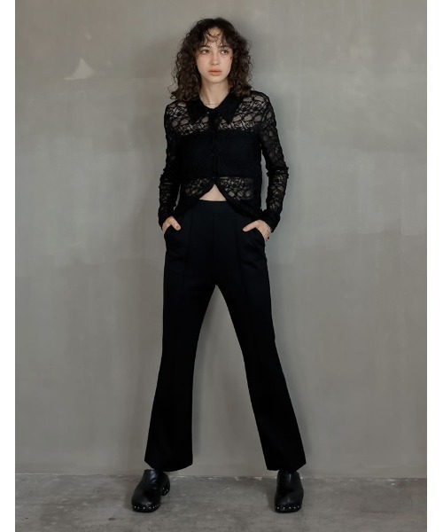 Re:EDIT（リエディ）の「[2025AW COLLECTION][低身長/高身長/大きいサイズ有][イージーケア]ストレッチポンチキックフレアパンツ（その他パンツ・レディース・ブラック/アイボリー/チャコールグレー・SHORT/MEDIUM/TALL/LARGE/X-LARGE）」の14枚目の写真