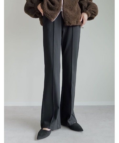 Re:EDIT（リエディ）の「[2025AW COLLECTION][低身長/高身長/大きいサイズ有][イージーケア]ストレッチポンチキックフレアパンツ（その他パンツ・レディース・ブラック/アイボリー/チャコールグレー・SHORT/MEDIUM/TALL/LARGE/X-LARGE）」の22枚目の写真