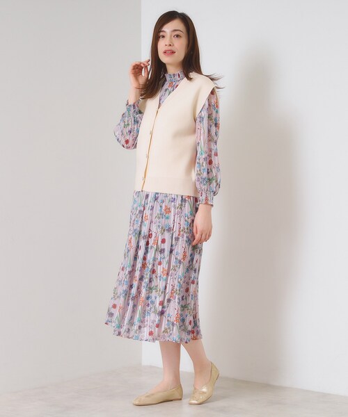 ITS'DEMO（イッツデモ）の「【手洗い可】Vネックニットジレ（ニット/セーター・レディース・アイボリー/チャコールグレー/ブラック・00）」の9枚目の写真