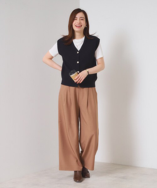 ITS'DEMO（イッツデモ）の「【手洗い可】Vネックニットジレ（ニット/セーター・レディース・アイボリー/チャコールグレー/ブラック・00）」の16枚目の写真