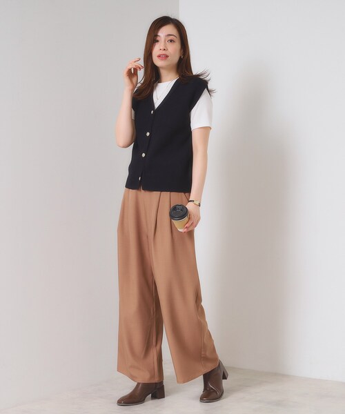 ITS'DEMO（イッツデモ）の「【手洗い可】Vネックニットジレ（ニット/セーター・レディース・アイボリー/チャコールグレー/ブラック・00）」の17枚目の写真