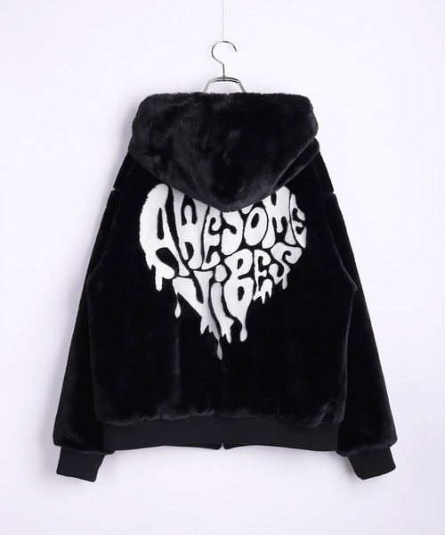 WESTSEA(ウエストシー)の「クロス ハート 刺繍 ファーパーカー オーバーサイズ(パーカー・メンズ・ブラック系その他/ホワイト系その他/ホワイト/ブラック・M/L)」の12枚目の写真