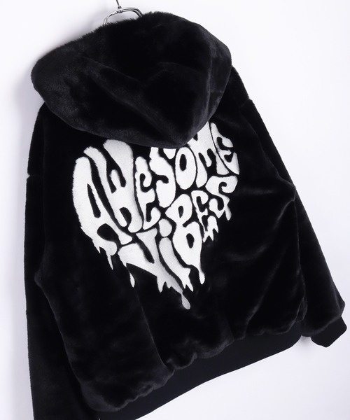 WESTSEA(ウエストシー)の「クロス ハート 刺繍 ファーパーカー オーバーサイズ(パーカー・メンズ・ブラック系その他/ホワイト系その他/ホワイト/ブラック・M/L)」の13枚目の写真
