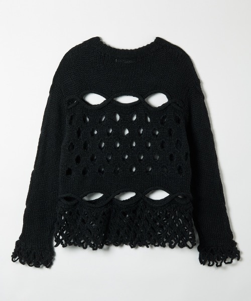 leinwande（ラインヴァンド）の「Cable&Dot Mohair Sweater（ニット/セーター・レディース・ホワイト/ブラック/グレー/ブルー・ONE SIZE）」の5枚目の写真