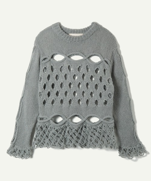 leinwande（ラインヴァンド）の「Cable&Dot Mohair Sweater（ニット/セーター・レディース・ホワイト/ブラック/グレー/ブルー・ONE SIZE）」の14枚目の写真