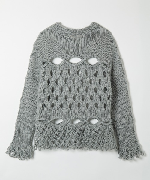 leinwande（ラインヴァンド）の「Cable&Dot Mohair Sweater（ニット/セーター・レディース・ホワイト/ブラック/グレー/ブルー・ONE SIZE）」の15枚目の写真
