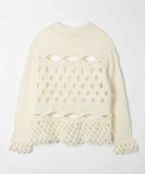 leinwande（ラインヴァンド）の「Cable&Dot Mohair Sweater（ニット/セーター・レディース・ホワイト/ブラック/グレー/ブルー・ONE SIZE）」の10枚目の写真