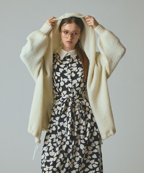 ストールアルパカカーディガン