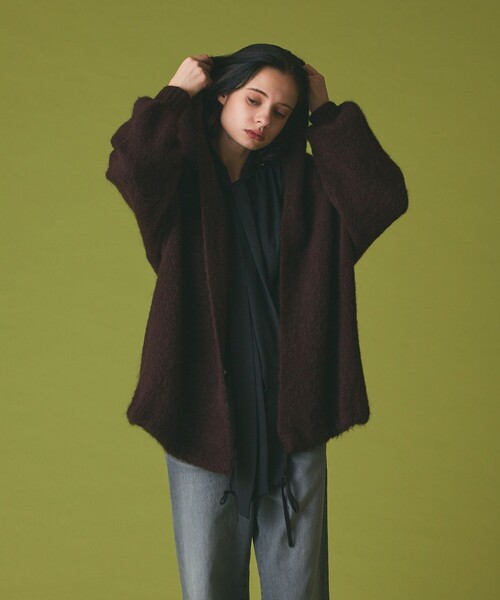 GRACE CLASS(グレースクラス)の「ストールアルパカカーディガン(カーディガン/ボレロ・レディース・ホワイト/ブラウン・36)」の6枚目の写真