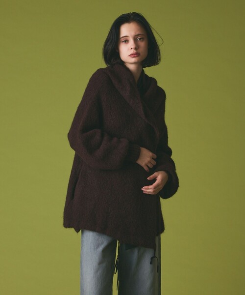 GRACE CLASS(グレースクラス)の「ストールアルパカカーディガン(カーディガン/ボレロ・レディース・ホワイト/ブラウン・36)」の7枚目の写真