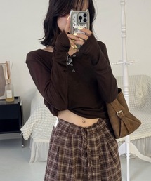 jumelle（ジュメロ）の「ヘンリーネックトップ（Tシャツ/カットソー・レディース）」