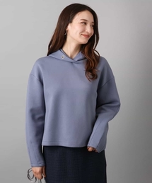 MK MICHEL KLEIN | クロップド丈ダンボールフーディー/洗える(パーカー)