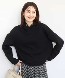 MK MICHEL KLEIN | クロップド丈ダンボールフーディー/洗える(パーカー)