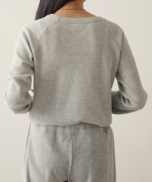 HANES(ヘインズ)の「【Hanes】ワッフルクルーネック セットアップ対応 HW4-C501(Tシャツ/カットソー・レディース・グレー/ホワイト/レッド・FREE)」の13枚目の写真