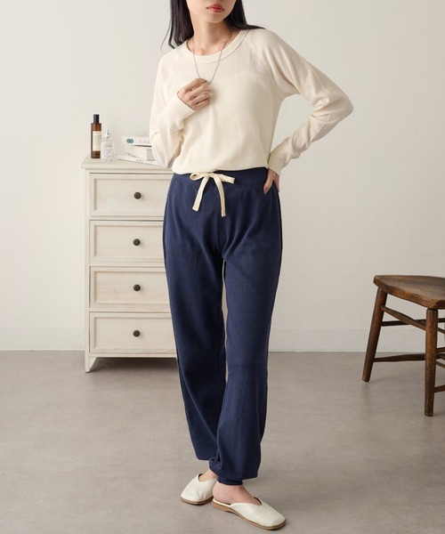 HANES(ヘインズ)の「【Hanes】ワッフルクルーネック セットアップ対応 HW4-C501(Tシャツ/カットソー・レディース・グレー/ホワイト/レッド・FREE)」の8枚目の写真