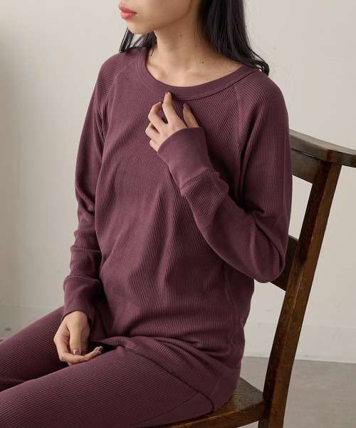 HANES(ヘインズ)の「【Hanes】ワッフルクルーネック セットアップ対応 HW4-C501(Tシャツ/カットソー・レディース・グレー/ホワイト/レッド・FREE)」の16枚目の写真