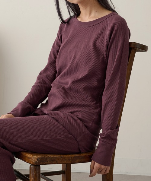 HANES(ヘインズ)の「【Hanes】ワッフルクルーネック セットアップ対応 HW4-C501(Tシャツ/カットソー・レディース・グレー/ホワイト/レッド・FREE)」の17枚目の写真